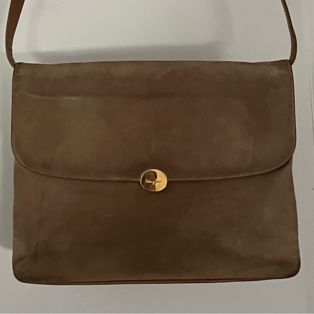 Vintage Salvatore Ferragamo handbag - used but good condition (tan suede)